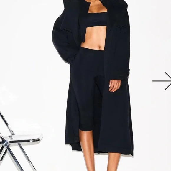 SKIMS OVERSIZED  Black Long Coat - Picture 2 of 4